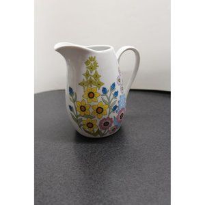 Pretty Fine China Floral Pitcher by Dolphin. Creamer Gravy Boat. GIFT IDEA!
